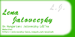 lena jaloveczky business card